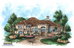 Mediterranean Floor Plan - Antigua House Plan